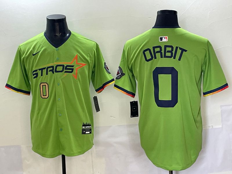 Men 2025 Houston Astros #0 Orbit Green Three generations Joint Name Nike MLB Jersey style 3->houston astros->MLB Jersey